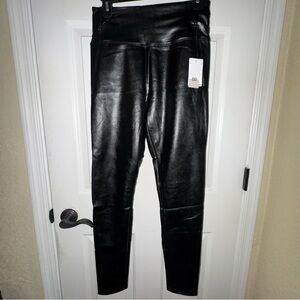 BP Shiny Black Faux Leather Leggings